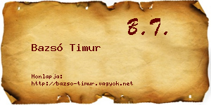 Bazsó Timur névjegykártya